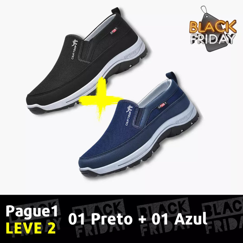 [COMPRE 1 LEVE 2] Tênis Mocassim Ortopédico Antiderrapante + Brinde Exclusivo Carteira de Couro