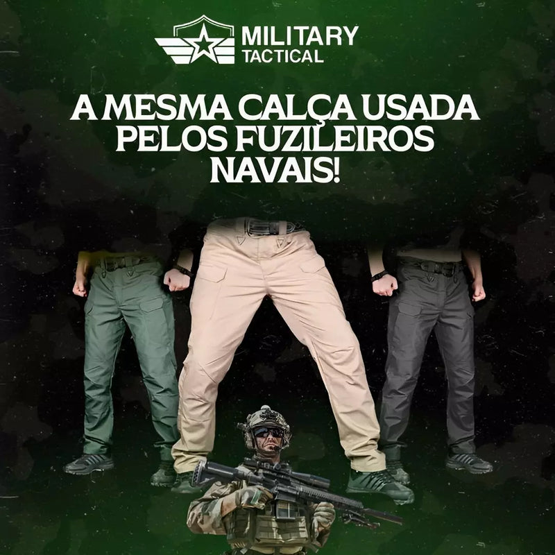 Calça Military Tactical® Ultra Resistente e Impermeável + Cinto de BRINDE