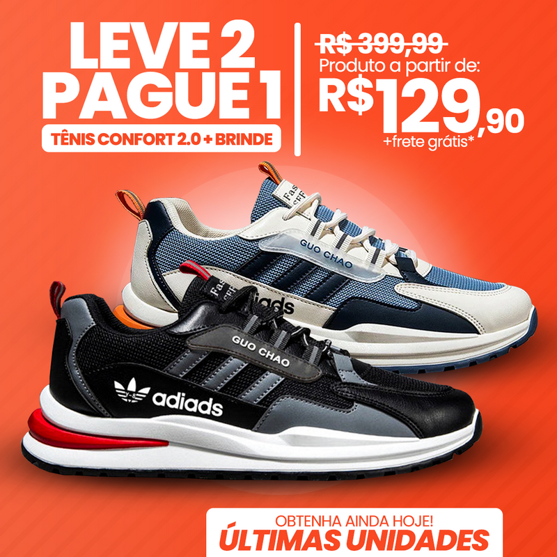 LEVE 2 PAGUE 1 - Tênis Ultra Confort 2.0 Unissex + BRINDE EXCLUSIVO [ÚLTIMAS UNIDADES]